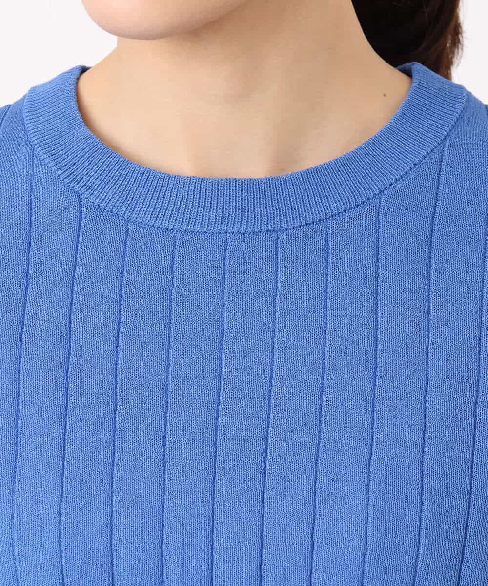 FKFGD43160 MK MICHEL KLEIN(MK ミッシェルクラン) [洗える]ワイドリブシアーニット×タンクトップ ツインセット ブルー