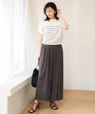 FKFGD51120 MK MICHEL KLEIN(MK ミッシェルクラン) [UVカット/洗える]マリンボーダーニット キャメル