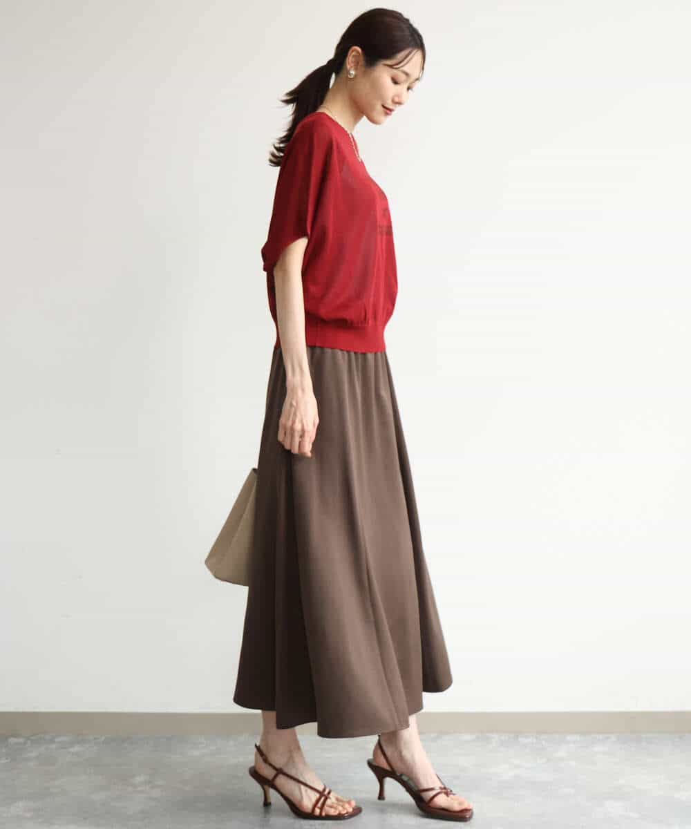 FKFJD21140 MK MICHEL KLEIN(MK ミッシェルクラン) [洗える]前後2wayラメロゴデザイン シアーニット ネイビー