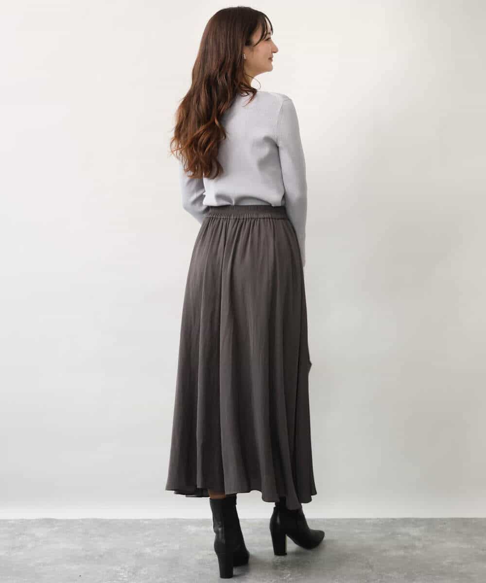 FKFJD31130 MK MICHEL KLEIN(MK ミッシェルクラン) [洗える]袖レースデザインリブニット グレー