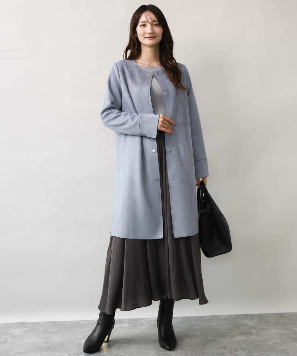 FKFJD31130 MK MICHEL KLEIN(MK ミッシェルクラン) [洗える]袖レースデザインリブニット グレー