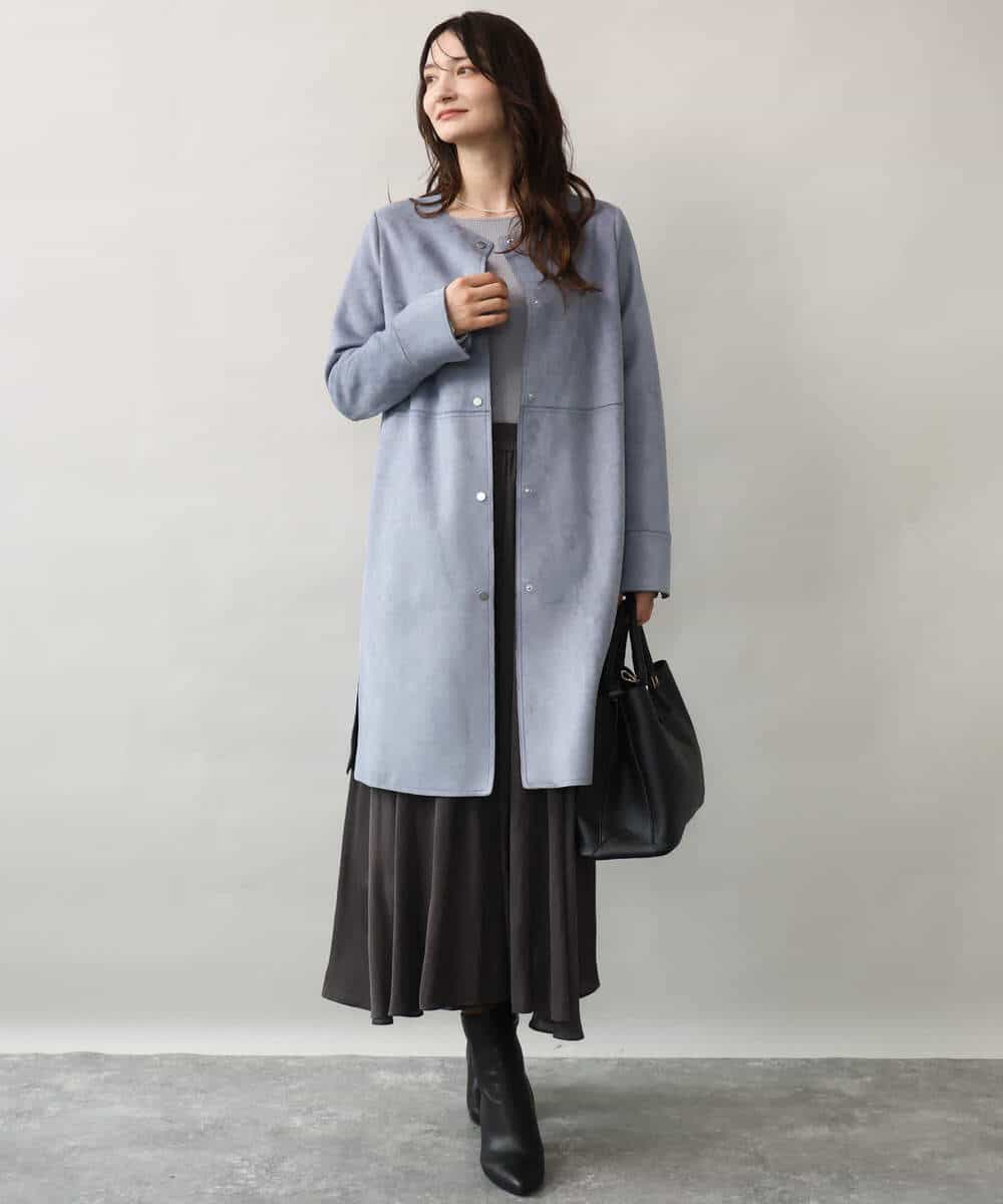 FKFJD31130 MK MICHEL KLEIN(MK ミッシェルクラン) [洗える]袖レースデザインリブニット グレー
