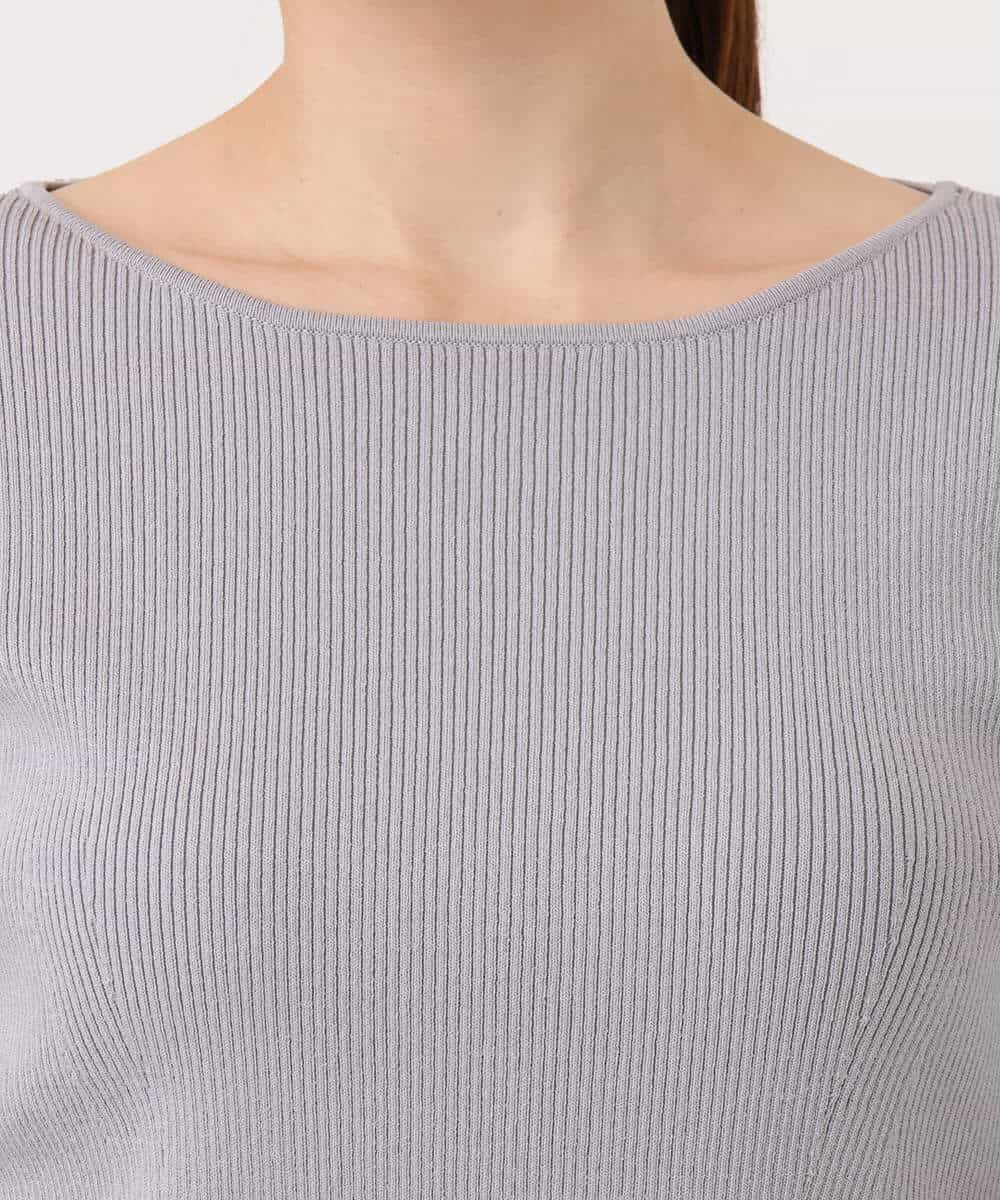 FKFJD31130 MK MICHEL KLEIN(MK ミッシェルクラン) [洗える]袖レースデザインリブニット グレー