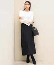 FKFJD31130 MK MICHEL KLEIN(MK ミッシェルクラン) [洗える]袖レースデザインリブニット グレー