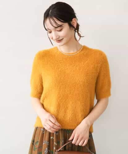FKFJD32130 MK MICHEL KLEIN [洗える]半袖シャギーニット