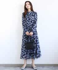 FKHGD01140 MK MICHEL KLEIN(MK ミッシェルクラン) [洗える]花柄シフォンスカート ミントブルー