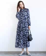 FKHGD01140 MK MICHEL KLEIN(MK ミッシェルクラン) [洗える]花柄シフォンスカート ミントブルー