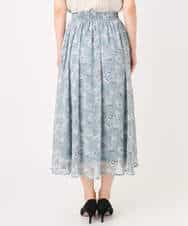 FKHGD01140 MK MICHEL KLEIN(MK ミッシェルクラン) [洗える]花柄シフォンスカート ミントブルー