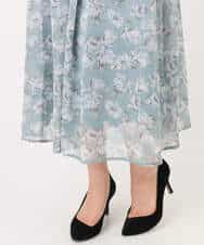FKHGD01140 MK MICHEL KLEIN(MK ミッシェルクラン) [洗える]花柄シフォンスカート ミントブルー