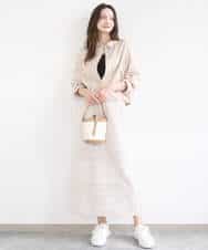 FKHGD02170 MK MICHEL KLEIN(MK ミッシェルクラン) [洗える]アイレット編みクロシェ風ニットスカート ブラウン