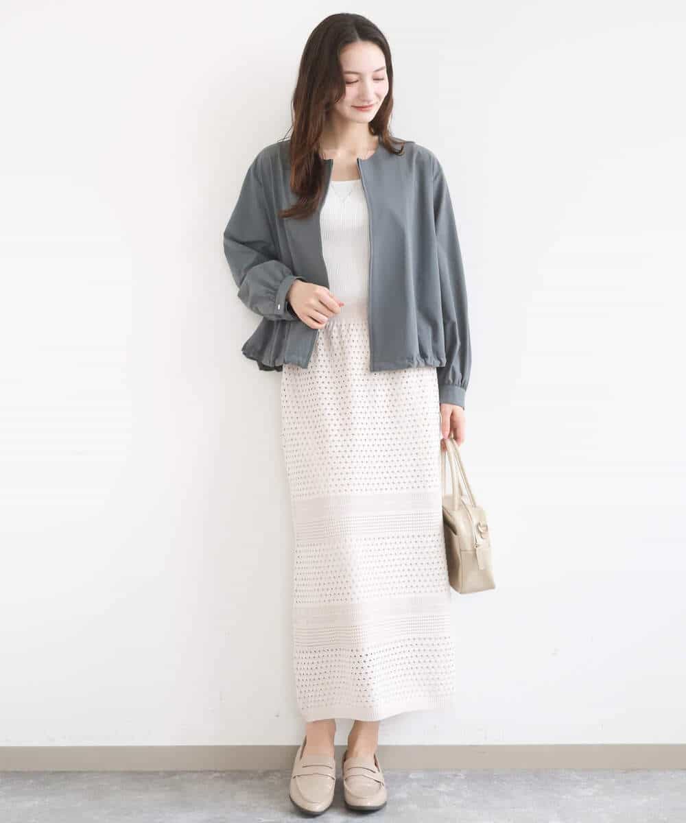 FKHGD02170 MK MICHEL KLEIN(MK ミッシェルクラン) [洗える]アイレット編みクロシェ風ニットスカート ブラウン