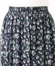 FKHGD05140 MK MICHEL KLEIN(MK ミッシェルクラン) [洗える]花柄シフォンスカート ネイビー