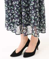 FKHGD05140 MK MICHEL KLEIN(MK ミッシェルクラン) [洗える]花柄シフォンスカート ネイビー