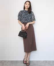 FKHGD40150 MK MICHEL KLEIN(MK ミッシェルクラン) [洗える]ポケットデザインストレッチタイトスカート ブラウン