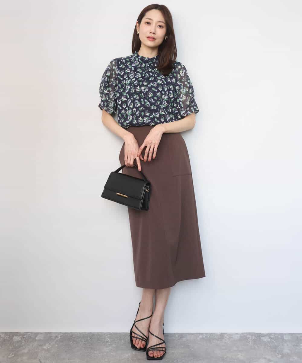 FKHGD40150 MK MICHEL KLEIN(MK ミッシェルクラン) [洗える]ポケットデザインストレッチタイトスカート ブラウン