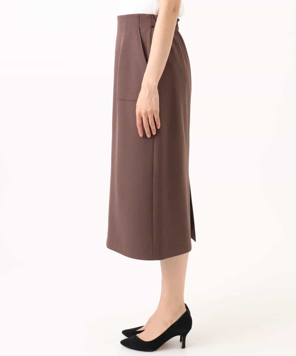 FKHGD40150 MK MICHEL KLEIN(MK ミッシェルクラン) [洗える]ポケットデザインストレッチタイトスカート ブラウン