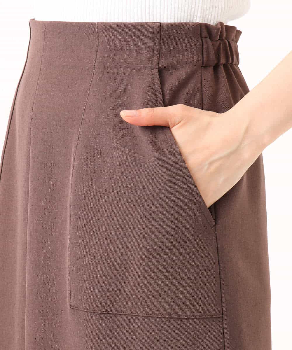 FKHGD40150 MK MICHEL KLEIN(MK ミッシェルクラン) [洗える]ポケットデザインストレッチタイトスカート ブラウン