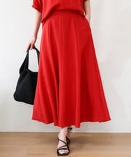 FKHGD55170 MK MICHEL KLEIN(MK ミッシェルクラン) [UVカット/洗える]リネン混フレアースカート レッド