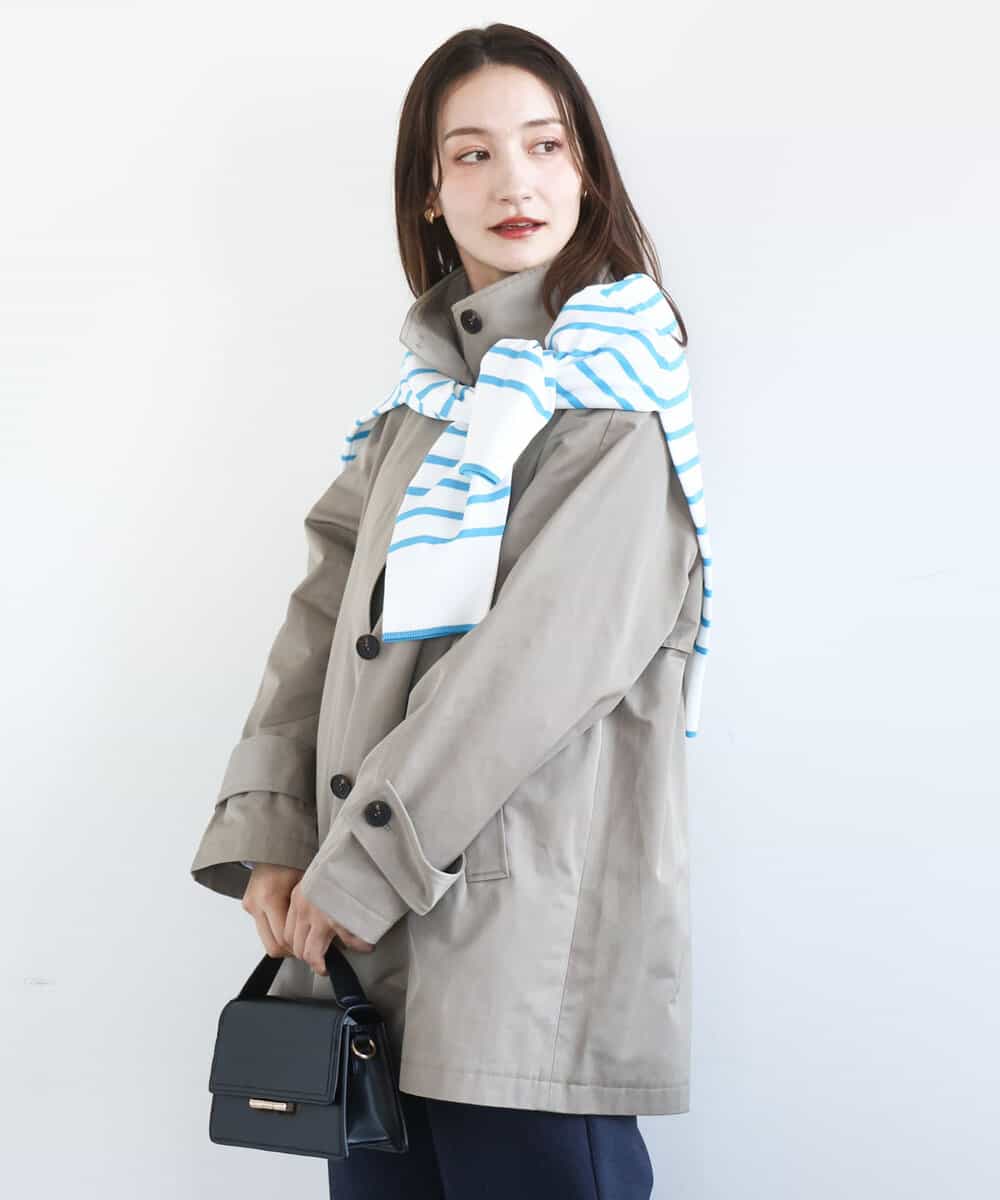 FKJFD28270 MK MICHEL KLEIN(MK ミッシェルクラン) [洗える]テントライン ツイルコート モカ