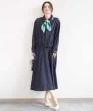 FKJGD36210 MK MICHEL KLEIN(MK ミッシェルクラン) [SANAGARAシリーズ/UVカット/接触冷感/洗える]デニムライク 衿付きジップアップブルゾン ネイビー