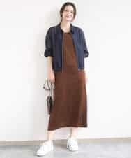 FKJGD36210 MK MICHEL KLEIN(MK ミッシェルクラン) [SANAGARAシリーズ/UVカット/接触冷感/洗える]デニムライク 衿付きジップアップブルゾン ネイビー