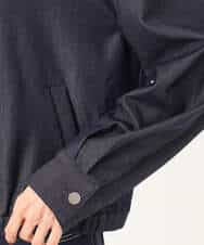 FKJGD36210 MK MICHEL KLEIN(MK ミッシェルクラン) [SANAGARAシリーズ/UVカット/接触冷感/洗える]デニムライク 衿付きジップアップブルゾン ネイビー
