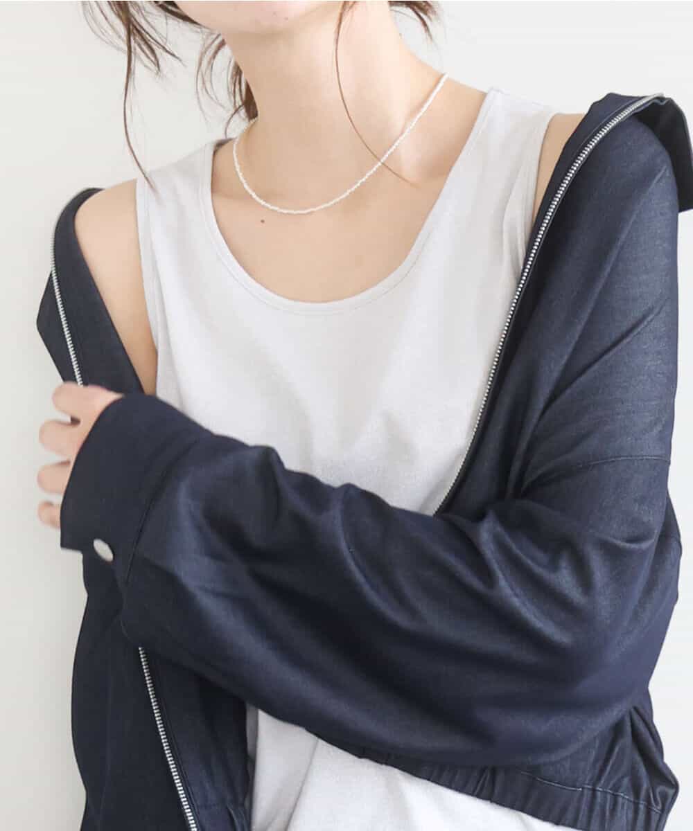 FKKGD32045 MK MICHEL KLEIN(MK ミッシェルクラン) [UVカット/洗える]ラメタンクトップ ブラウン