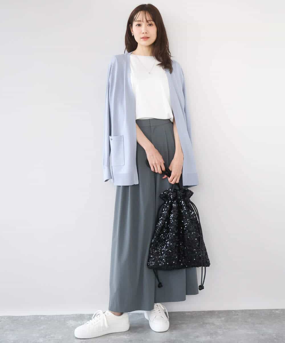 FKKGD33090 MK MICHEL KLEIN(MK ミッシェルクラン) [洗える]シルケットフライス半袖カットソー ホワイト