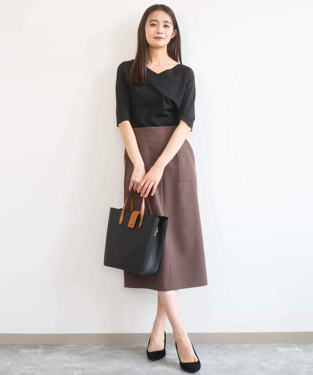 FKKGD40090 MK MICHEL KLEIN(MK ミッシェルクラン) [UVカット/接触冷感/洗える]2wayネックデザインポンチカットソー ベージュ