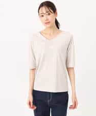 FKKGD40090 MK MICHEL KLEIN(MK ミッシェルクラン) [UVカット/接触冷感/洗える]2wayネックデザインポンチカットソー ベージュ