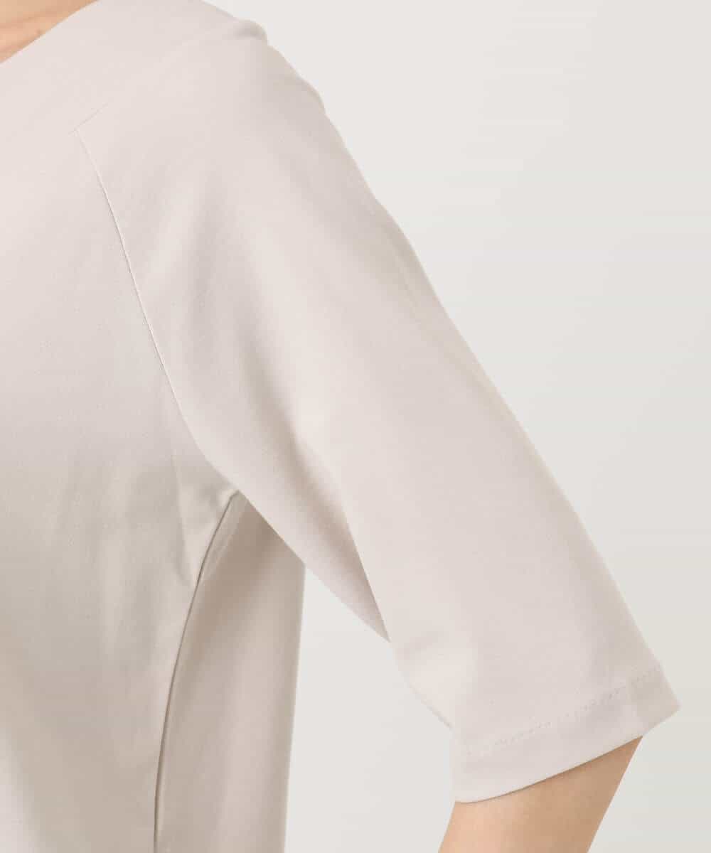 FKKGD40090 MK MICHEL KLEIN(MK ミッシェルクラン) [UVカット/接触冷感/洗える]2wayネックデザインポンチカットソー ベージュ
