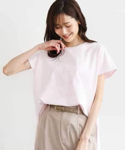 FKKGD50085  [洗える]ニュアンスロゴ フレンチスリーブTシャツ