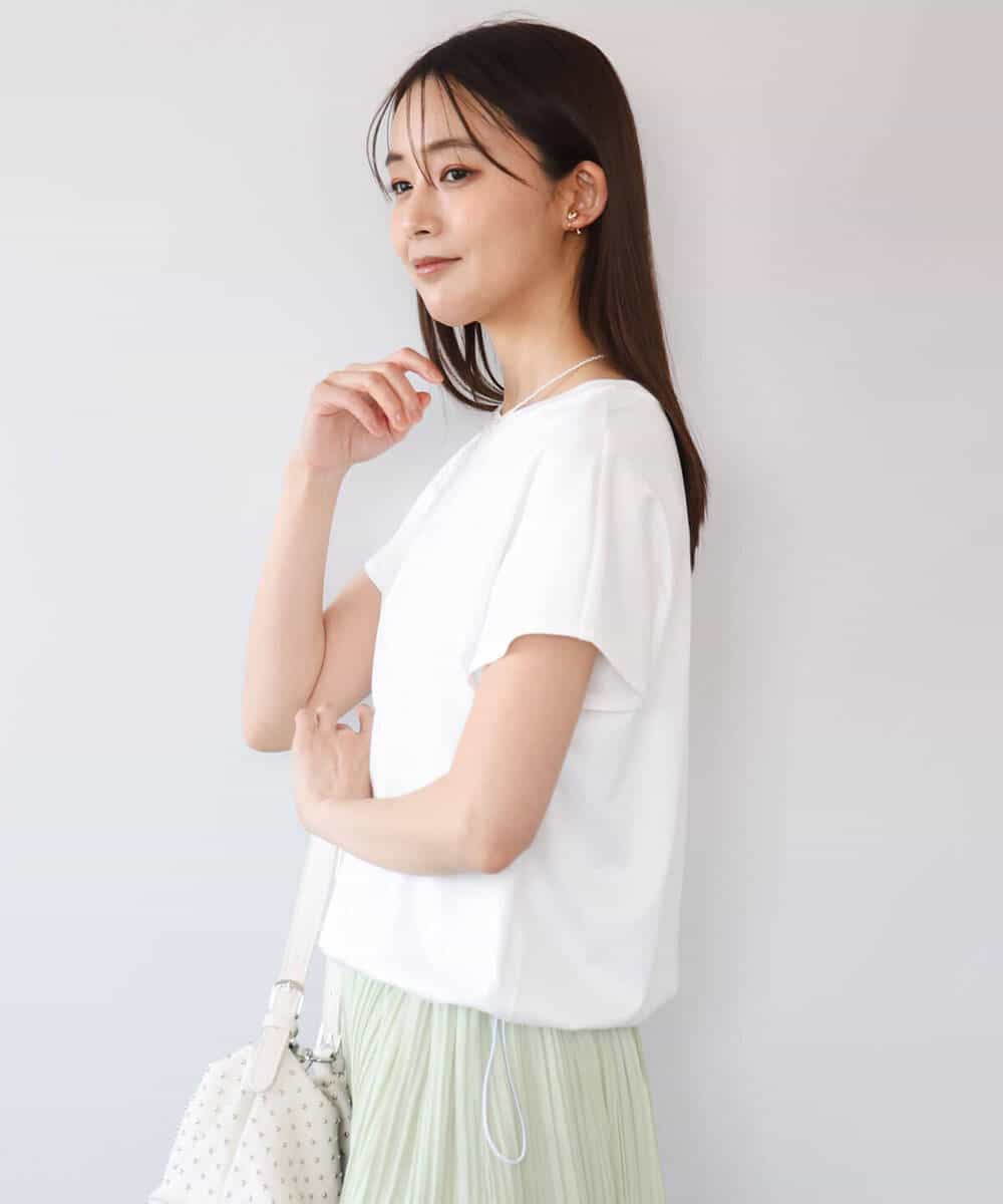FKKGD62090 MK MICHEL KLEIN(MK ミッシェルクラン) [接触冷感/洗える]裾ドロストデザインカットソー グレージュ
