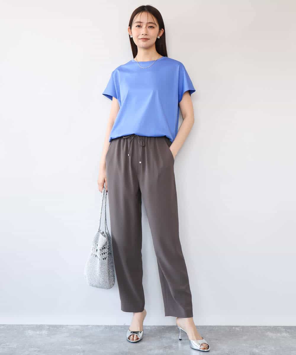 FKKGD62090 MK MICHEL KLEIN(MK ミッシェルクラン) [接触冷感/洗える]裾ドロストデザインカットソー グレージュ
