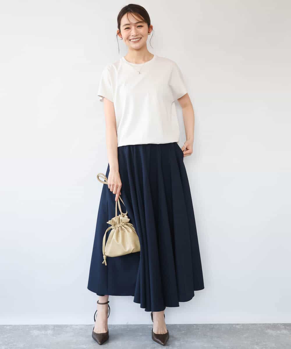 FKKGD62090 MK MICHEL KLEIN(MK ミッシェルクラン) [接触冷感/洗える]裾ドロストデザインカットソー グレージュ