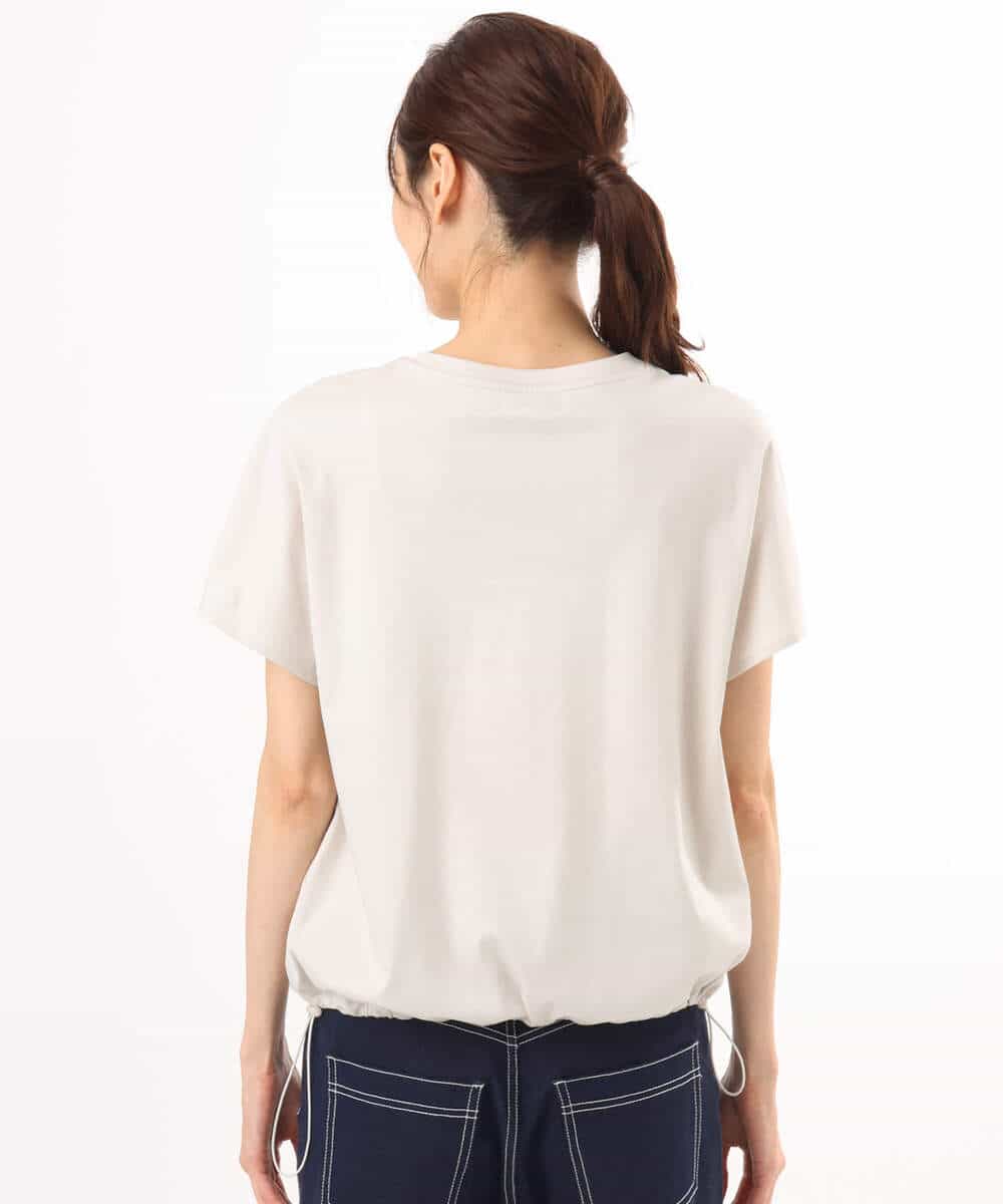 FKKGD62090 MK MICHEL KLEIN(MK ミッシェルクラン) [接触冷感/洗える]裾ドロストデザインカットソー グレージュ