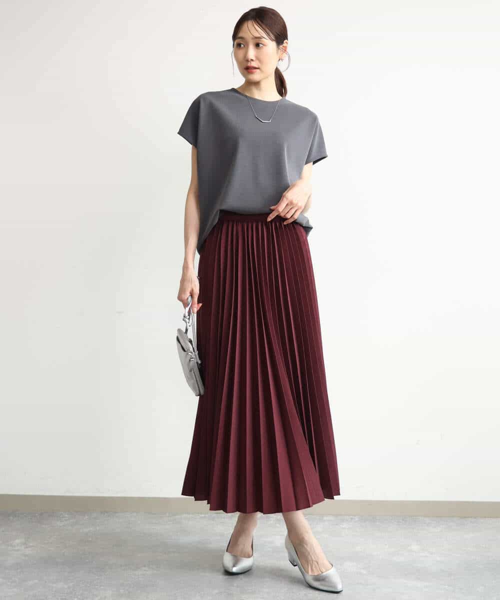 FKKJD22130 MK MICHEL KLEIN(MK ミッシェルクラン) [洗える]前後2way フロントジップデザインカットソー ダークグレー