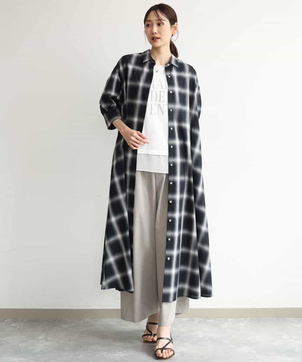 FKKJD23090 MK MICHEL KLEIN(MK ミッシェルクラン) [洗える]シフォン切替えフロッキーロゴTシャツ ホワイト