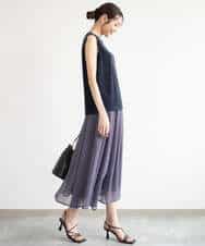 FKKJD24080 MK MICHEL KLEIN(MK ミッシェルクラン) [洗える]シアーベロア ノースリーブトップス モカベージュ