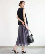 FKKJD24080 MK MICHEL KLEIN(MK ミッシェルクラン) [洗える]シアーベロア ノースリーブトップス モカベージュ