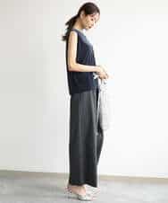FKKJD24080 MK MICHEL KLEIN(MK ミッシェルクラン) [洗える]シアーベロア ノースリーブトップス モカベージュ