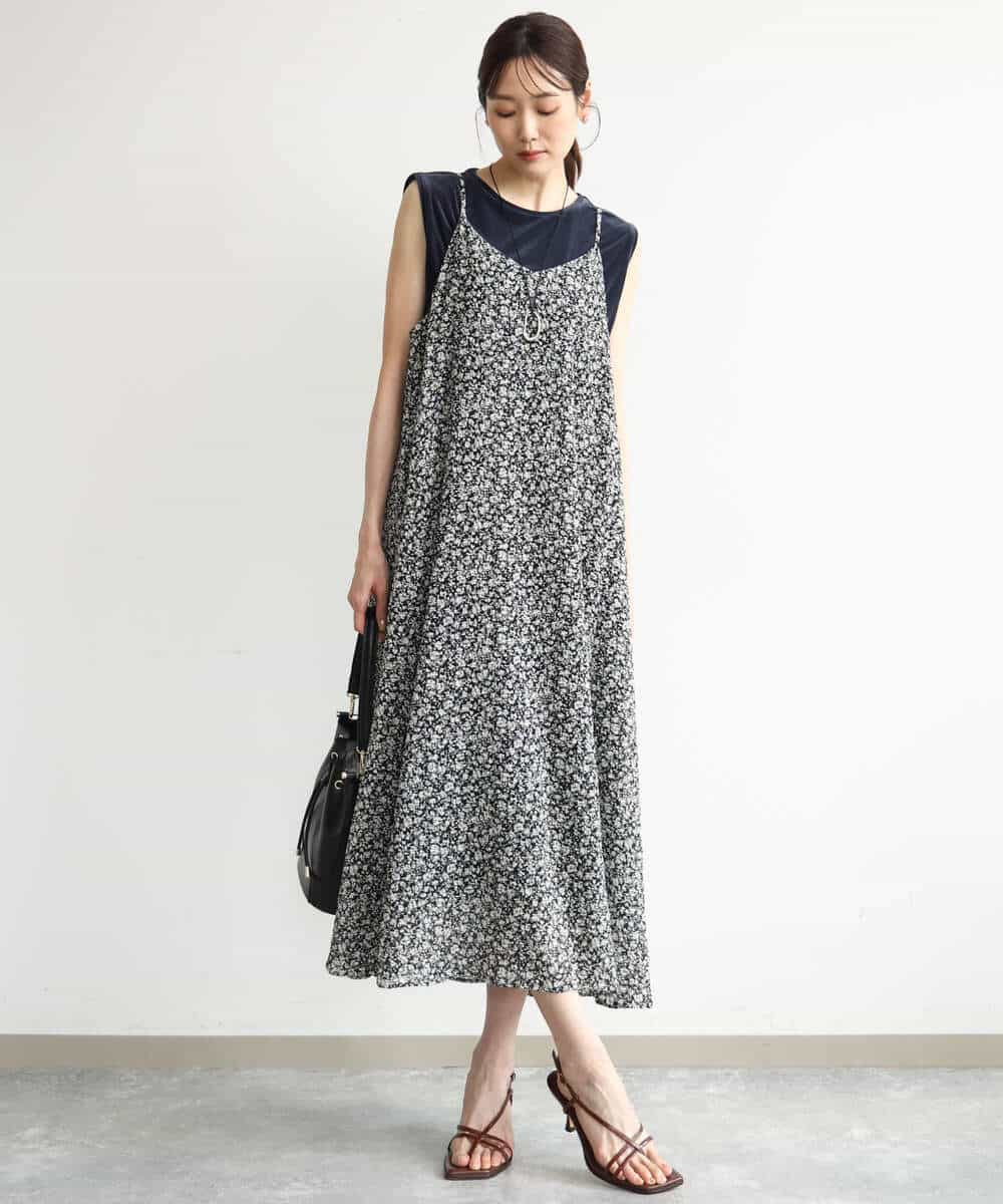 FKKJD24080 MK MICHEL KLEIN(MK ミッシェルクラン) [洗える]シアーベロア ノースリーブトップス モカベージュ