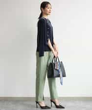 FKKJD24080 MK MICHEL KLEIN(MK ミッシェルクラン) [洗える]シアーベロア ノースリーブトップス モカベージュ