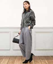 FKLAG53170 MK MICHEL KLEIN(MK ミッシェルクラン) [洗える]バレル風シルエット梳毛パンツ ダークグレー