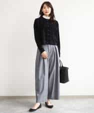 FKLAG53170 MK MICHEL KLEIN(MK ミッシェルクラン) [洗える]バレル風シルエット梳毛パンツ ダークグレー