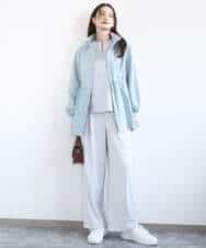 FKLGD21160 MK MICHEL KLEIN(MK ミッシェルクラン) [洗える]TRストレッチワイドパンツ ライトグレー
