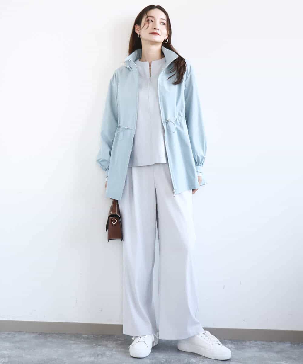FKLGD21160 MK MICHEL KLEIN(MK ミッシェルクラン) [洗える]TRストレッチワイドパンツ ライトグレー