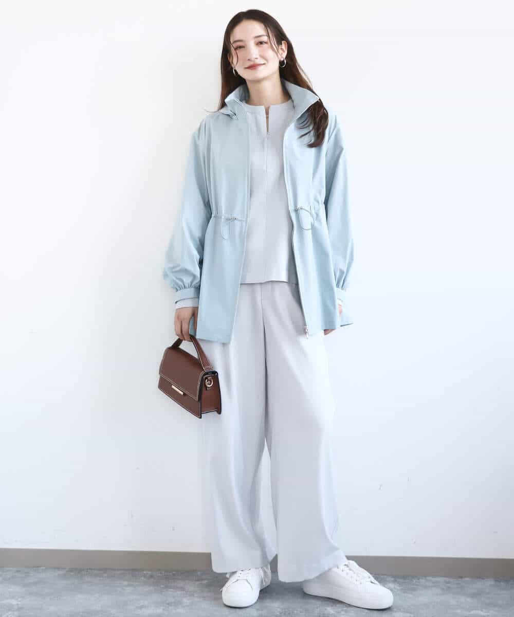 FKLGD21160 MK MICHEL KLEIN(MK ミッシェルクラン) [洗える]TRストレッチワイドパンツ ライトグレー