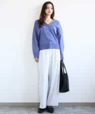 FKLGD21160 MK MICHEL KLEIN(MK ミッシェルクラン) [洗える]TRストレッチワイドパンツ ライトグレー