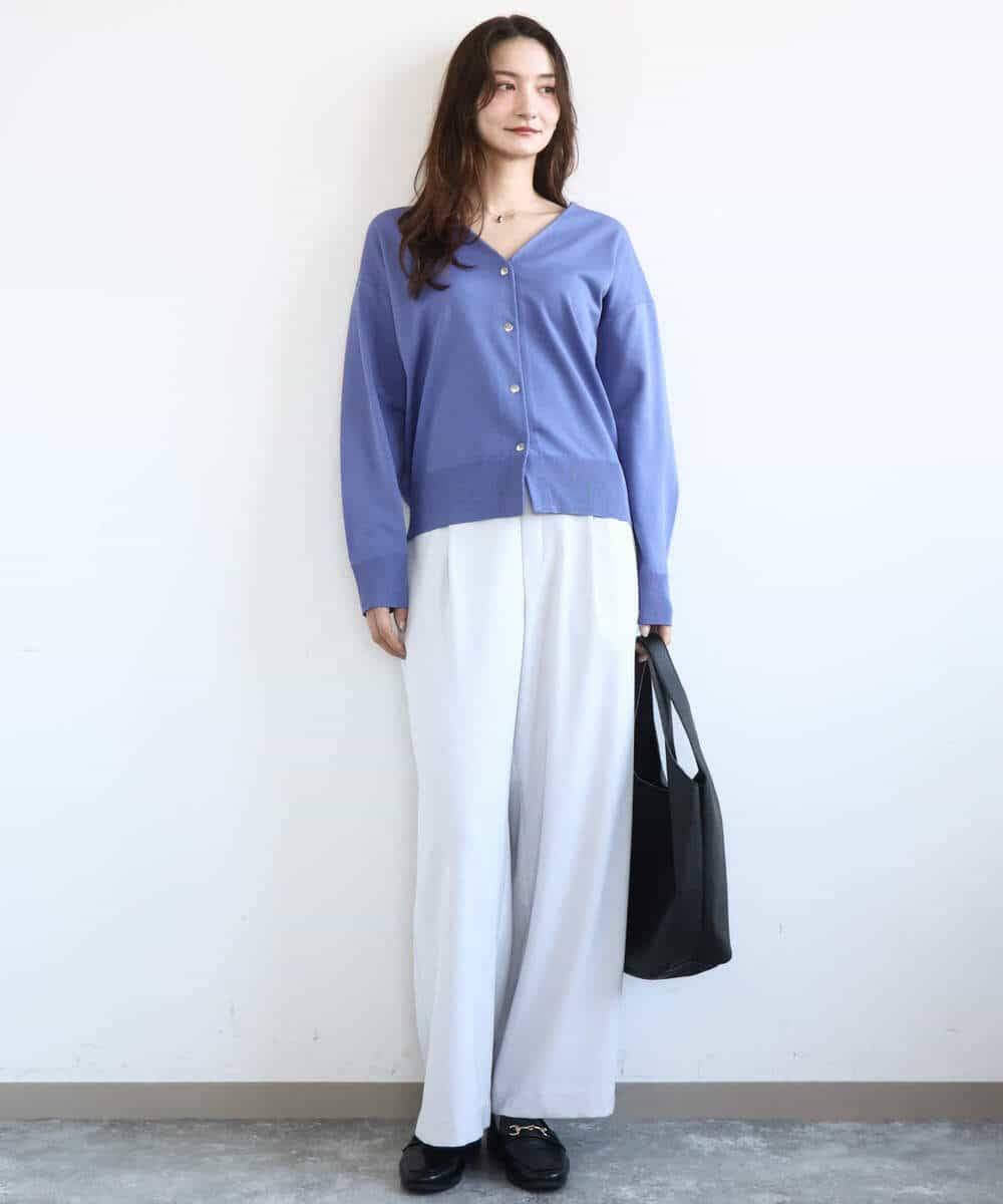 FKLGD21160 MK MICHEL KLEIN(MK ミッシェルクラン) [洗える]TRストレッチワイドパンツ ライトグレー